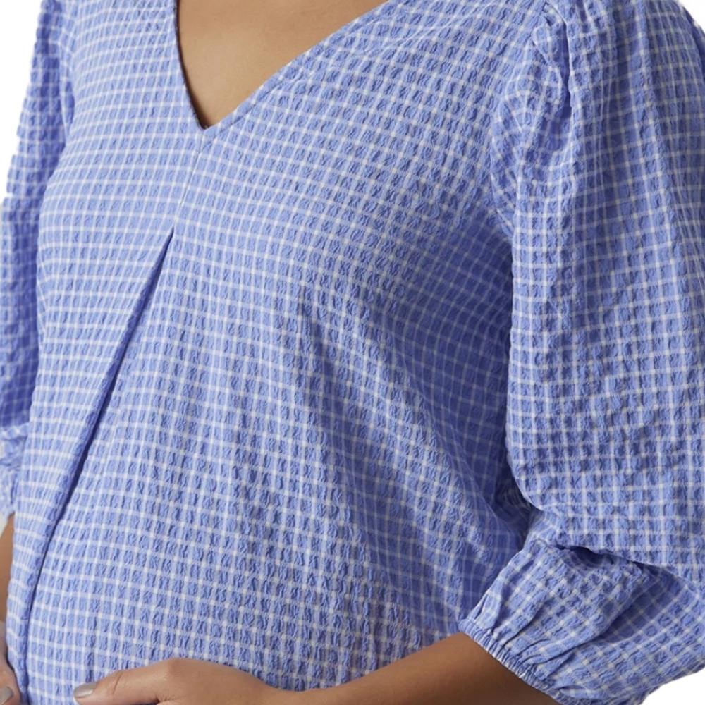 Robe Blanche/Bleu Femme Vero Moda MarternityCalf vue 3