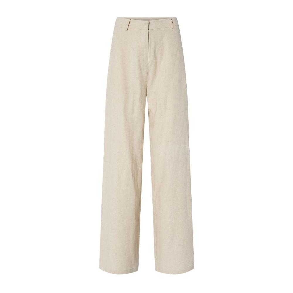 Pantalon Fluide Écru Femme YAS Yastunni pas cher