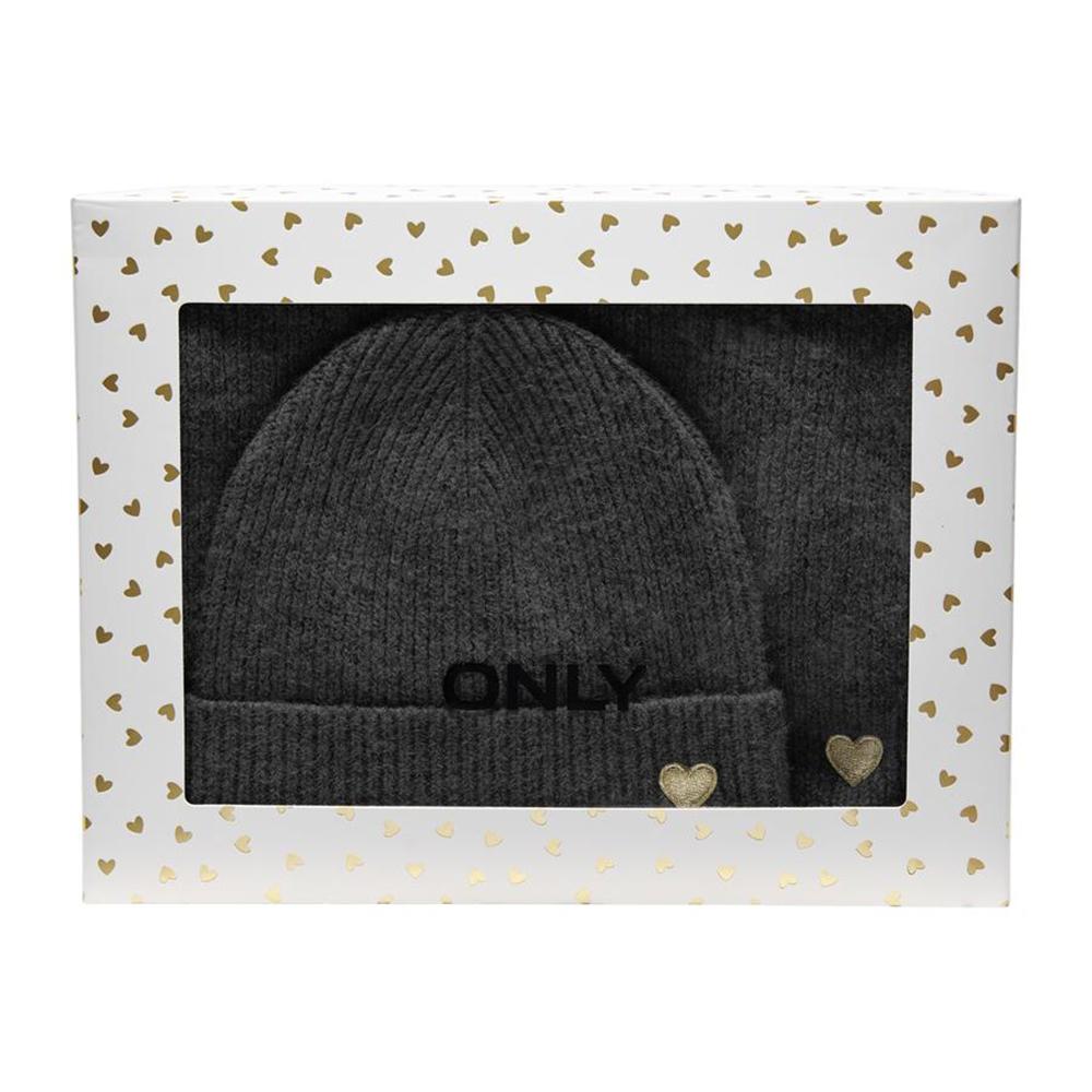 Bonnet + Echarpe Gris foncé Femme Only Onlavery Life Scarf And Beanie Set vue 2
