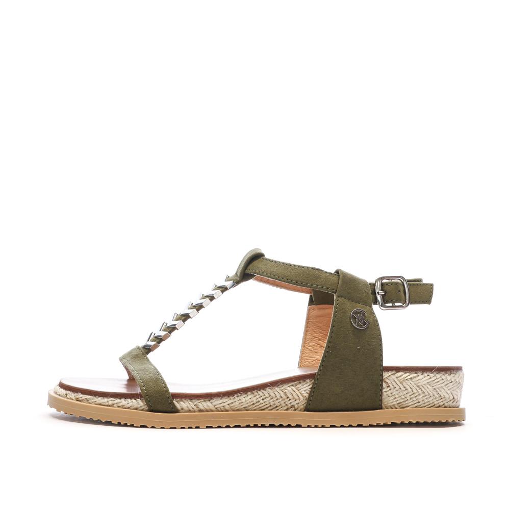 Sandales Kaki Femme Chattawak SARA pas cher