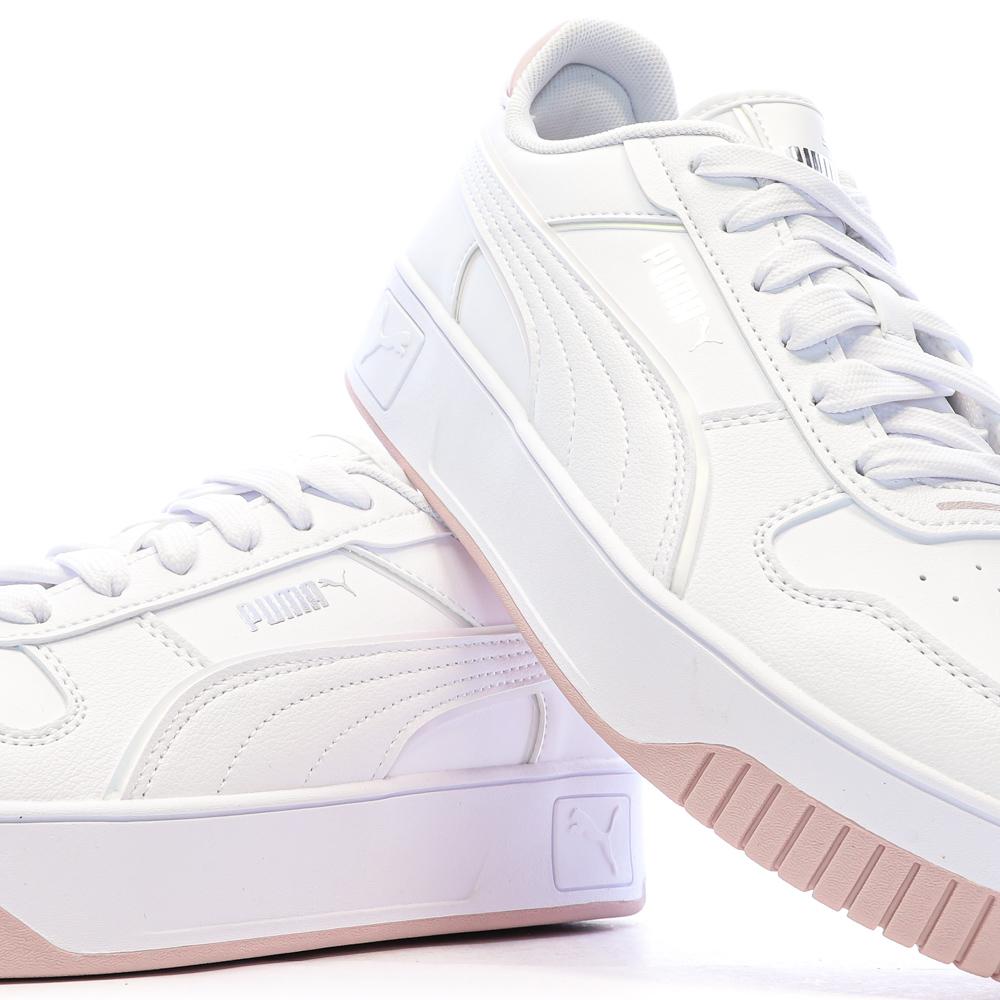 Baskets Blanches/Roses Fille Puma Carinas vue 7