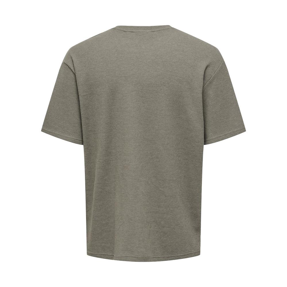 T-shirt Marron Homme Only & Sons Waffle vue 2