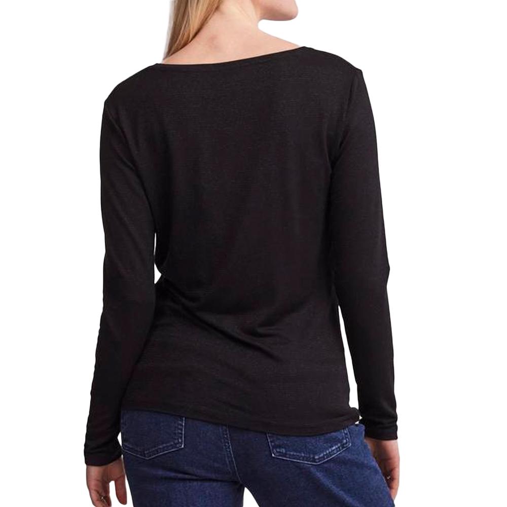 T-Shirt Manches Longues Noir Femme Pieces Billo vue 2