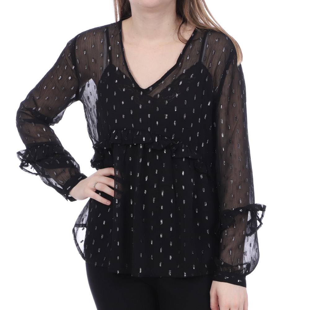 Blouse Noir et Argent femme JDY Shimmer pas cher