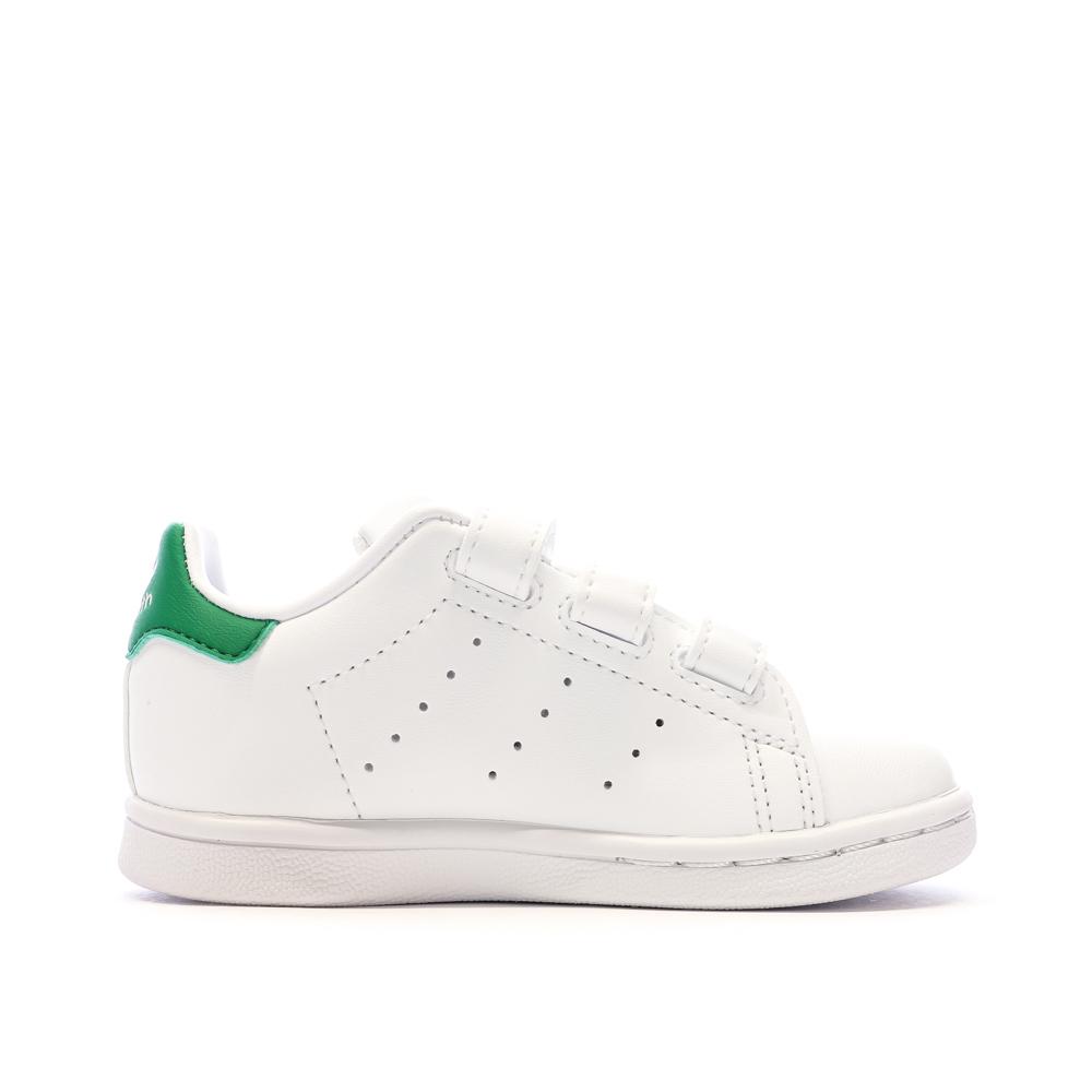 Baskets Blanches/Vertes Garçon/Fille Adidas Stan Smith vue 2
