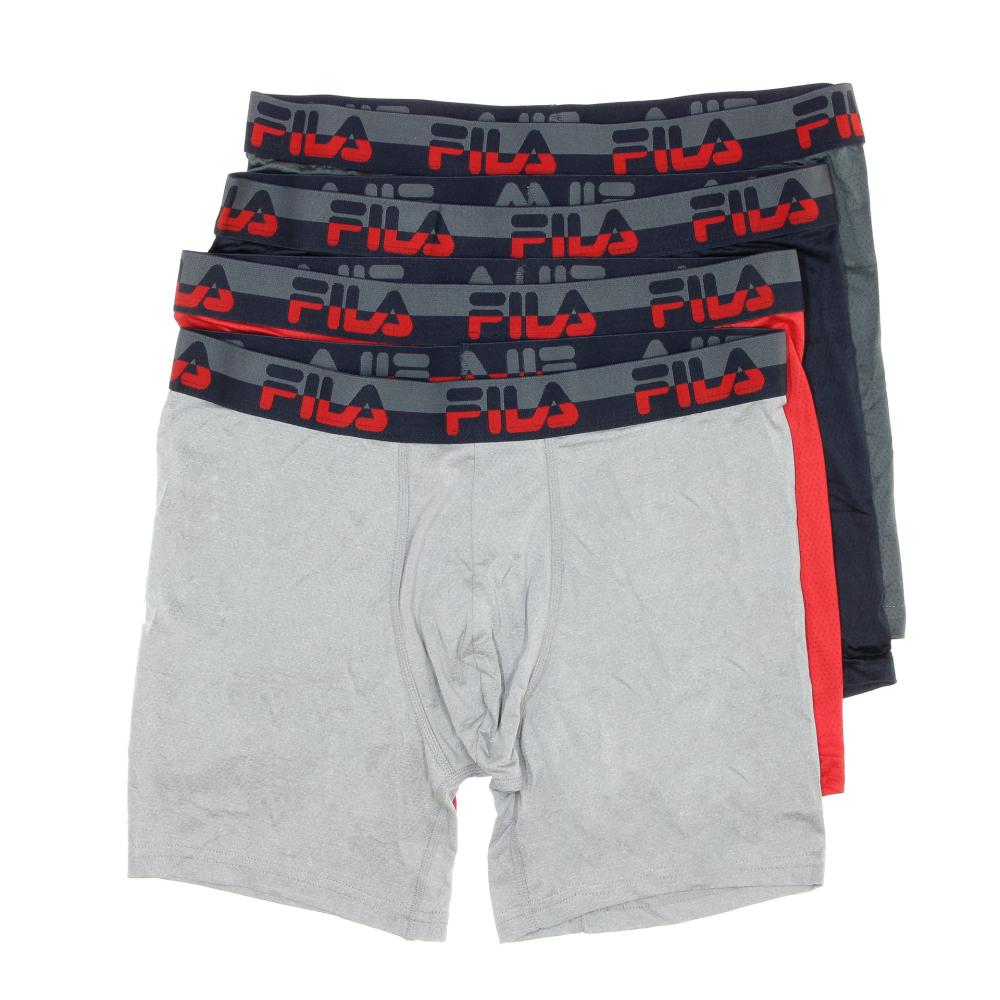 X4 Boxers Gris/Rouge Homme Fila Brief pas cher