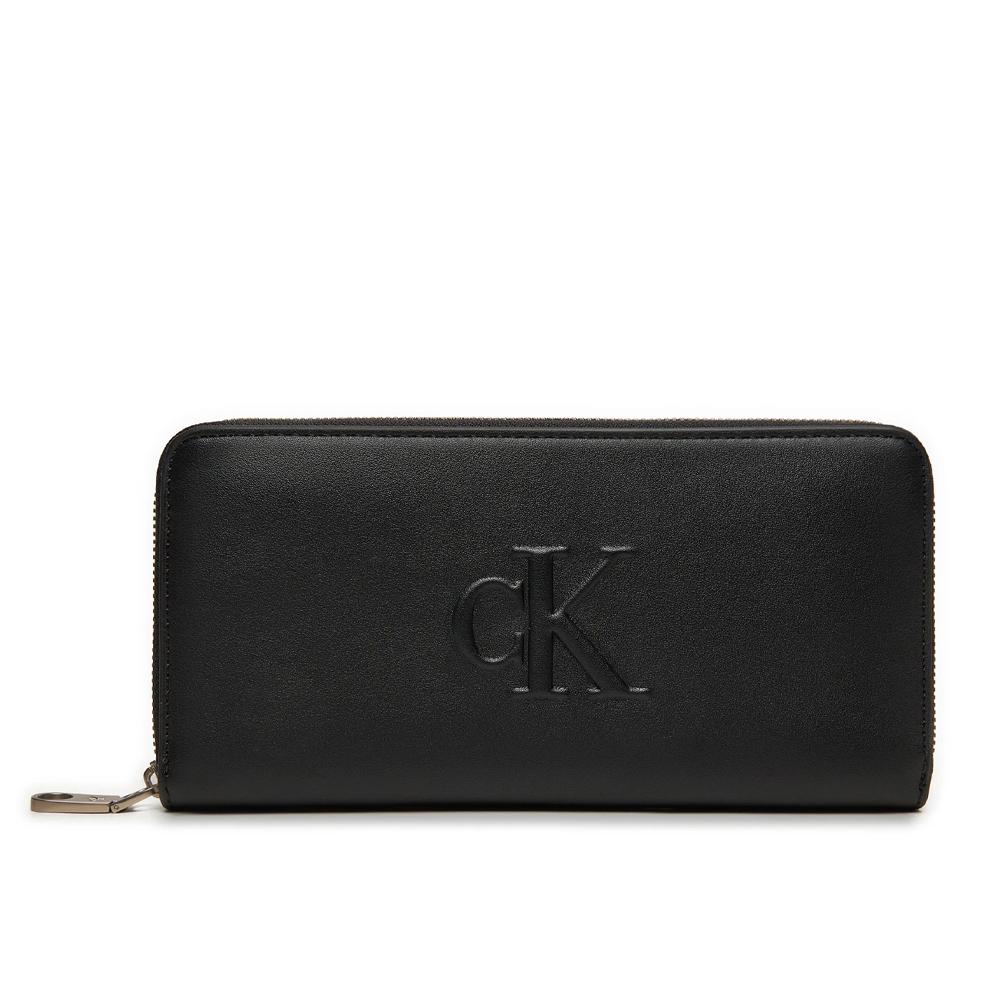 Portefeuille Noir Femme Calvin Klein Jeans Sculpted Zip pas cher