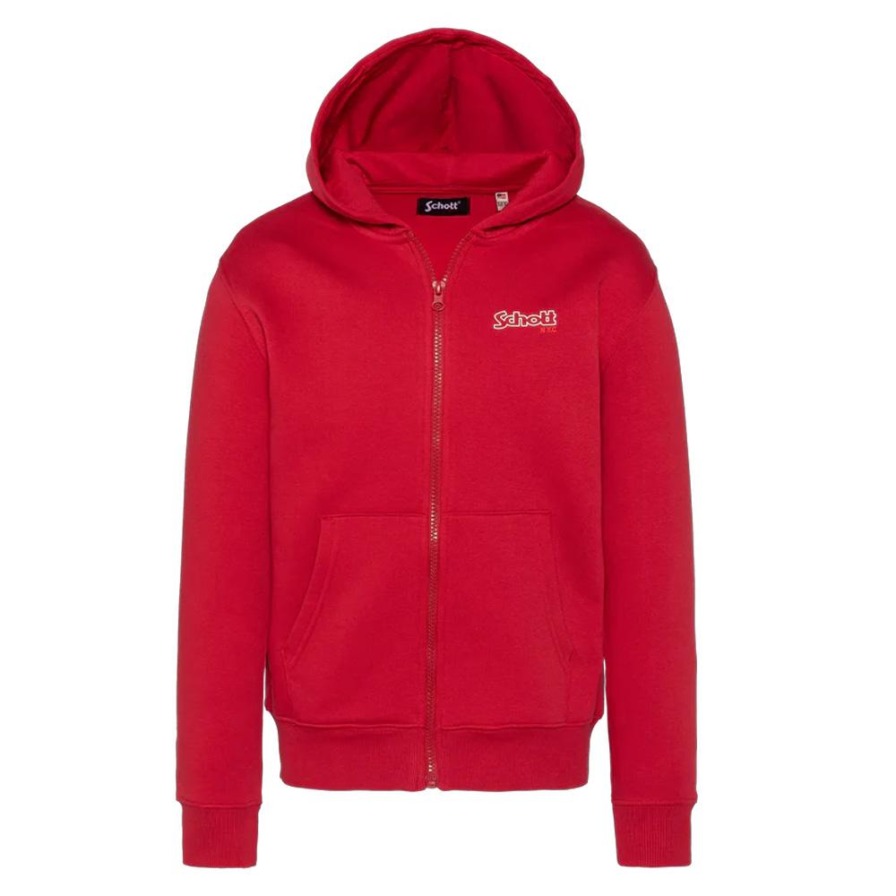 Sweat Zippé Rouge Garçon Schott pas cher