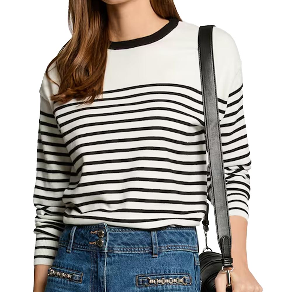 Pull Blanc/Bleu Femme Morgan MELENE pas cher
