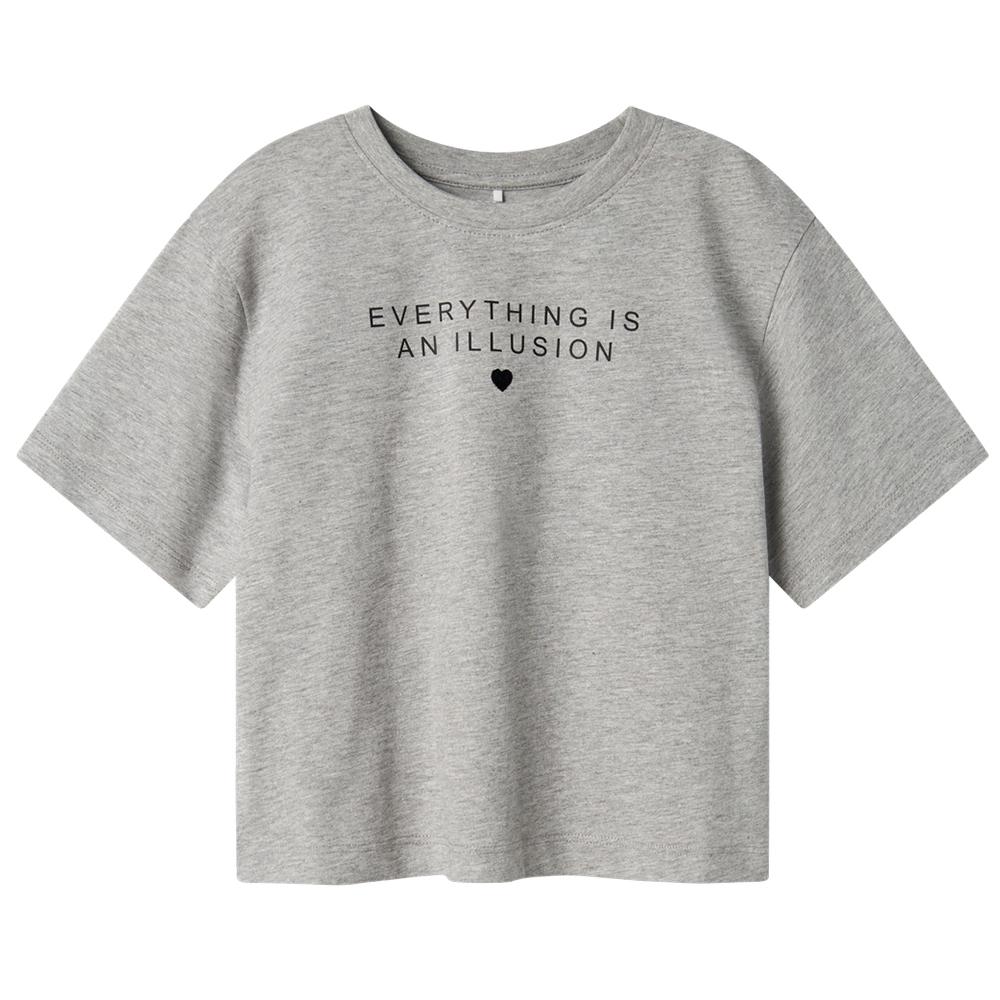 T-shirt Gris Fille Name it Fostinna pas cher