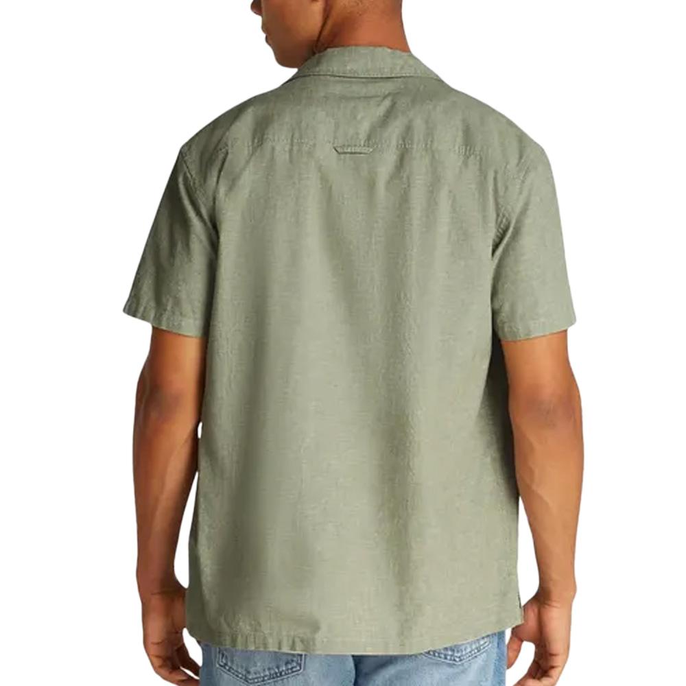 Chemisette Verte/kaki Homme Tommy Hilfiger Linen Blend Camp-aruba vue 2