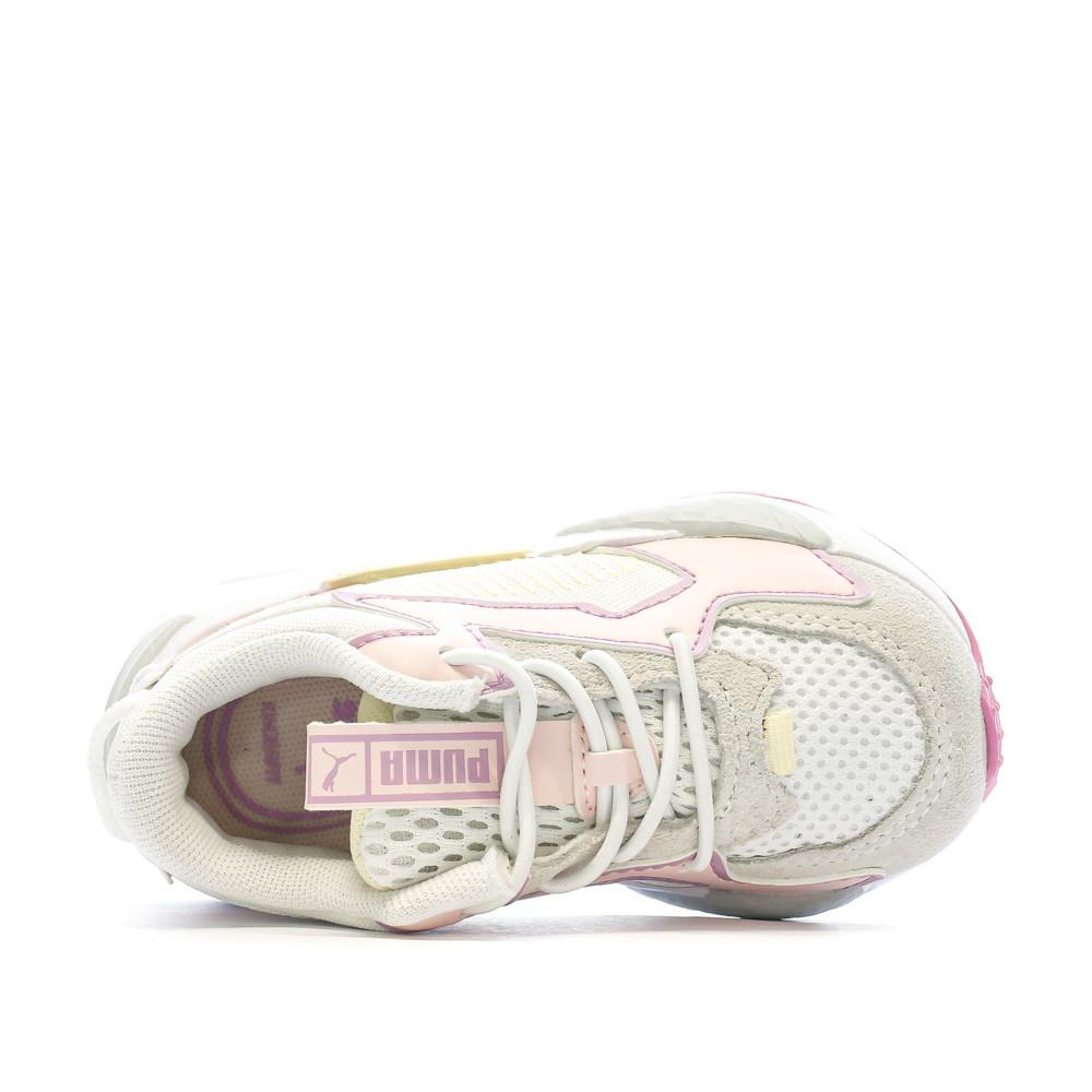 Baskets Écru/Rose Fille Puma Outline vue 4