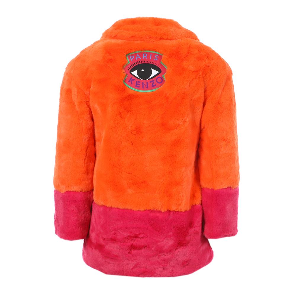 Manteau Orange/Rose Fausse Fourrure Enfant Kenzo Kiara vue 2