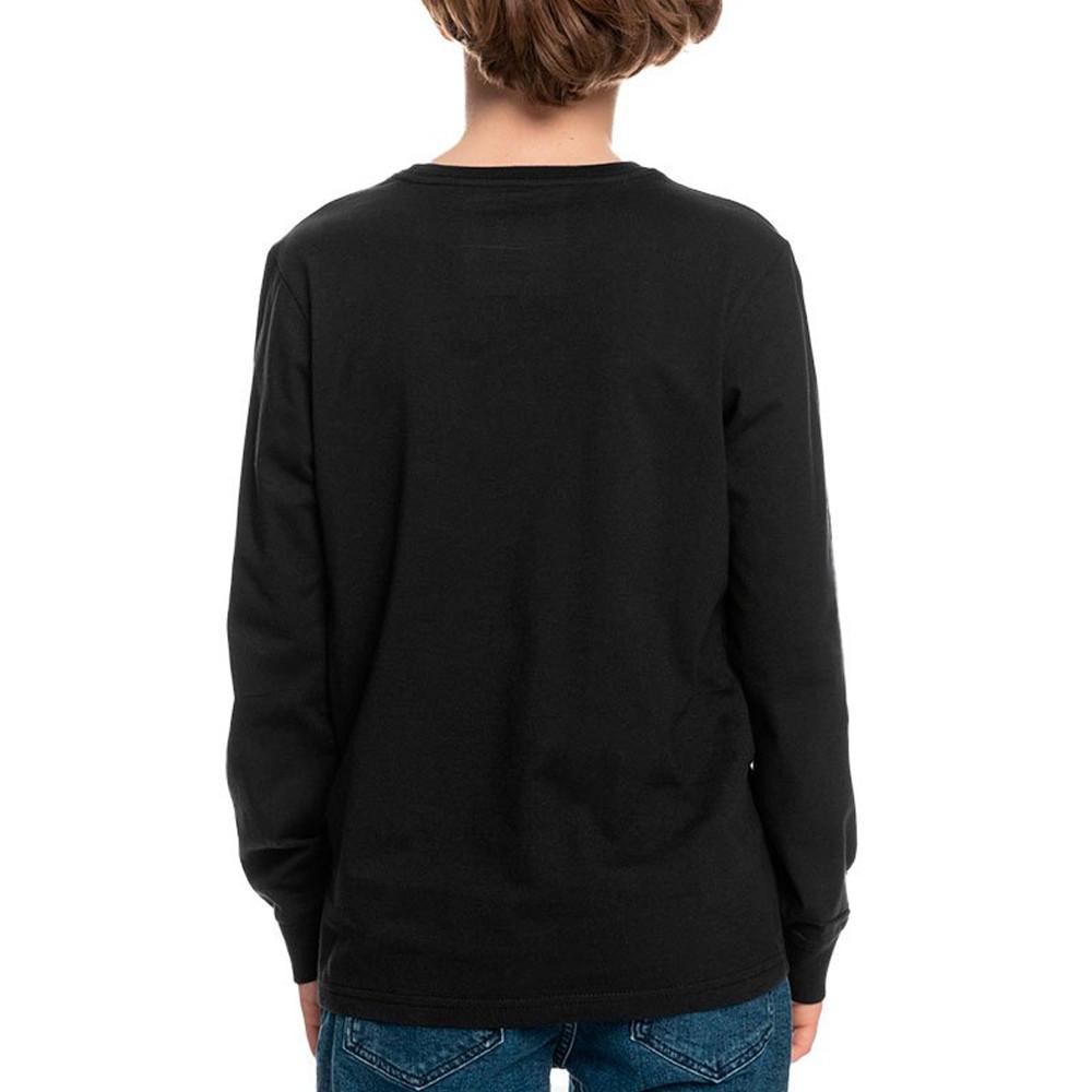 T-shirt Manches Longue Noir Garçon Quiksilver Omni lockup vue 2