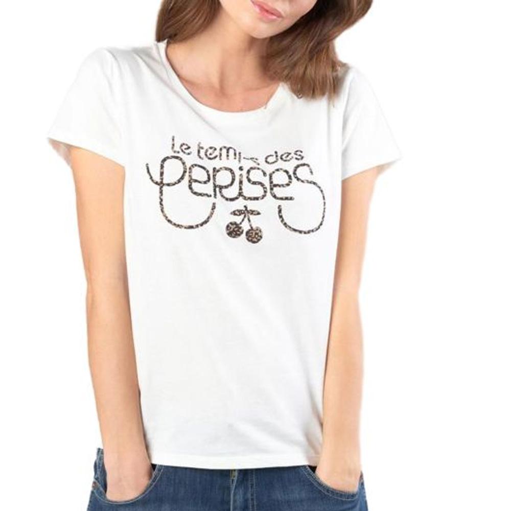 T-shirt Blanc Fille Le Temps Des Cerises Gillian pas cher