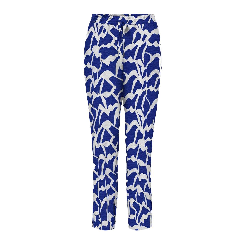 Pantalon Bleu/Blanc à Motifs Femme Only pas cher