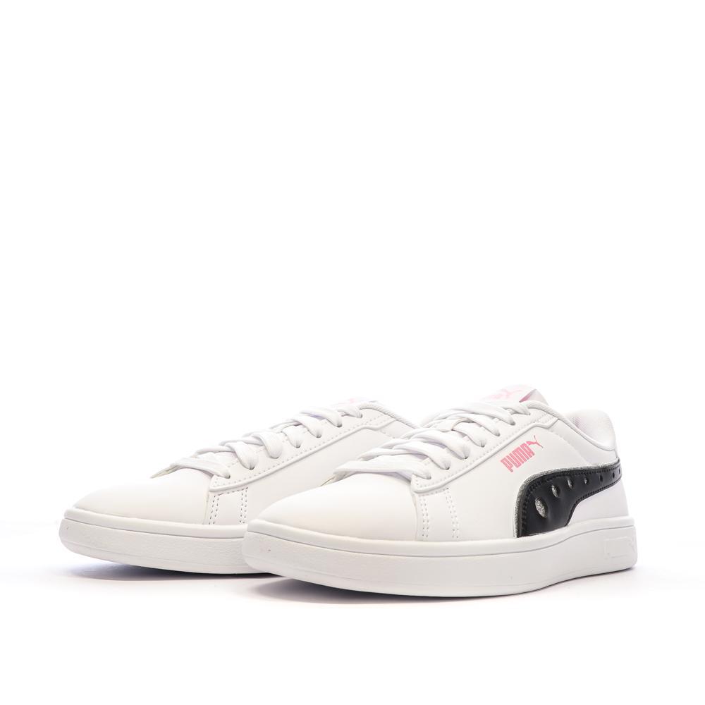 Baskets Blanc/Noir Fille Puma Smash 3.0 Dance Party vue 6