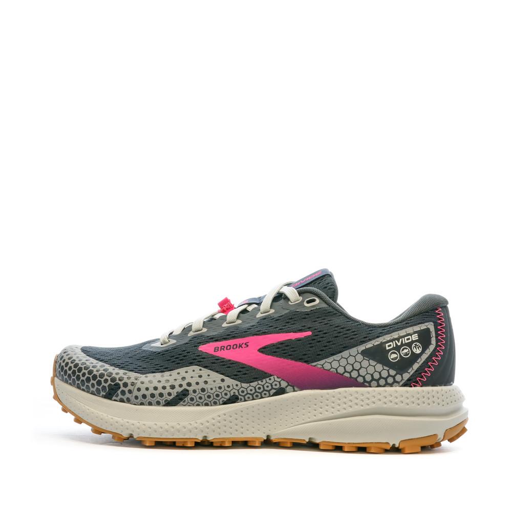 Chaussures de Trail Grise Femme Brooks Divide 3 pas cher