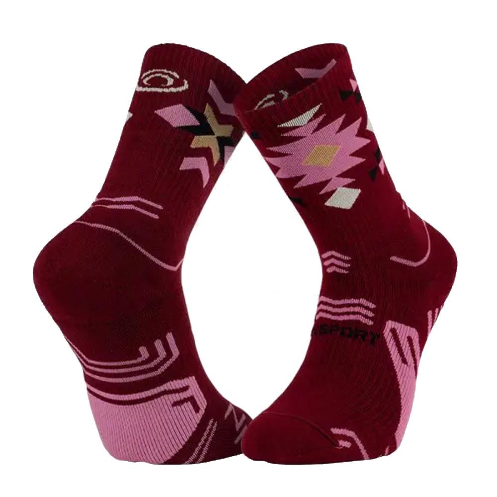 1x Paire de Chaussettes Bordeaux/Rose Femme BV SPORT 193 pas cher