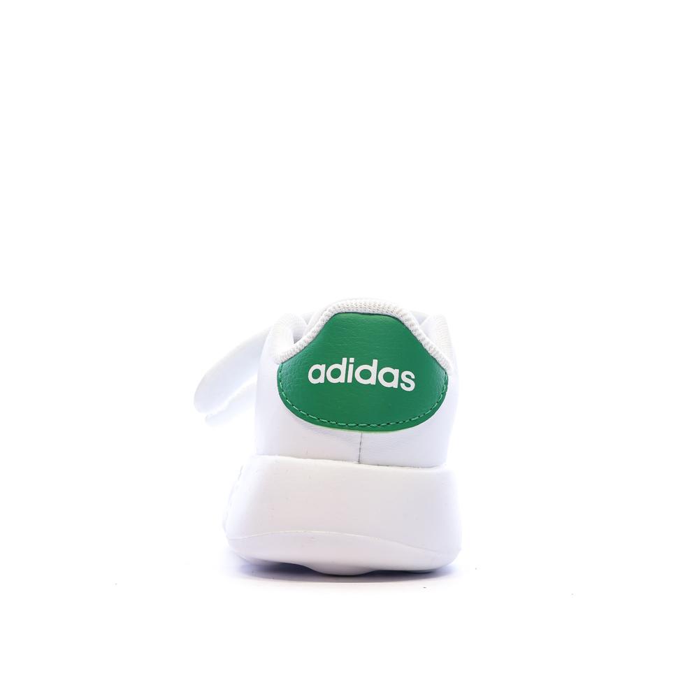 Baskets Blanches/Verte Garçon/Fille bébé Adidas Advantage vue 3
