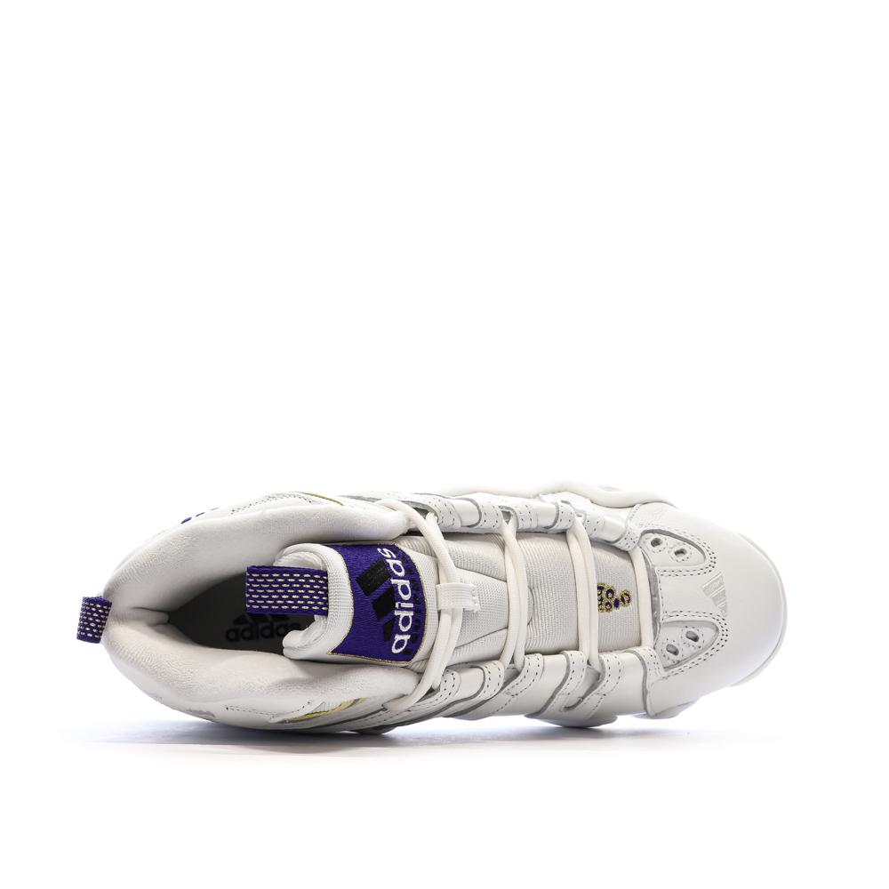 Chaussures de basketball Blanches/Violettes Homme Adidas Crazy 8 vue 4