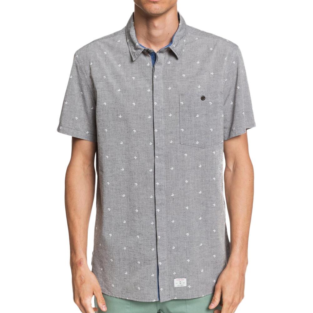Chemise Manches Courtes Grise Homme Quiksilver Club de mers pas cher