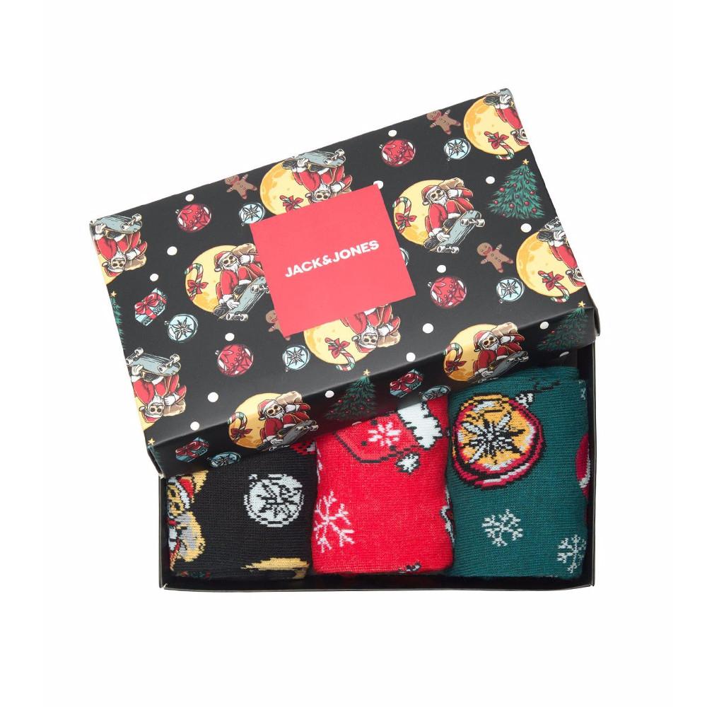 X3 Paires de Chaussettes Noir/Rouge/Vert Junior Jack & JonesXmas Socks vue 2