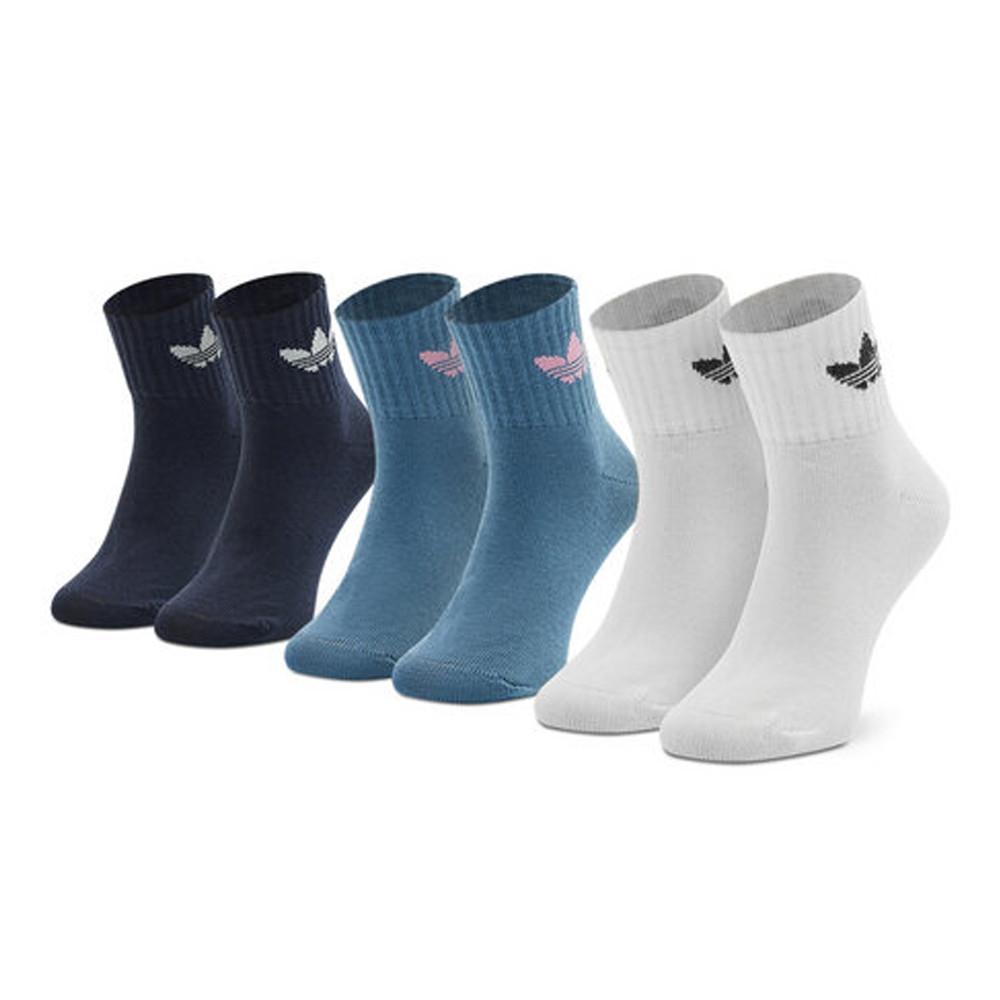 X3 Paires de Chaussettes Noir/Bleu/Noir Garçon Adidas HK7187 pas cher