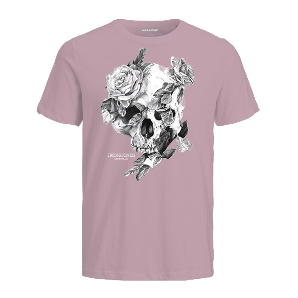 T-shirt Rose Homme Jack & Jones Summerskull pas cher