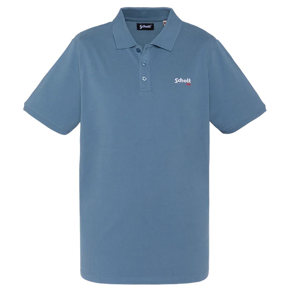 Polo Bleu Clair Homme Schott PS0022 pas cher
