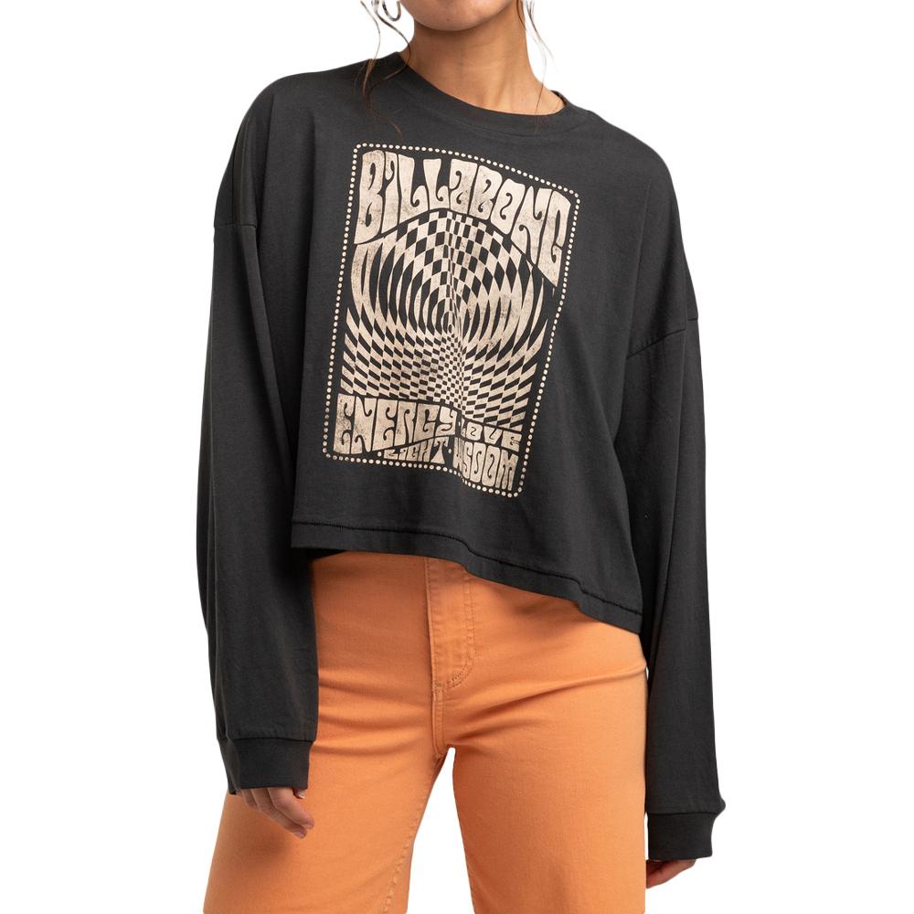 Camiseta de manga larga negra para mujer Billabong Go With Flow barato