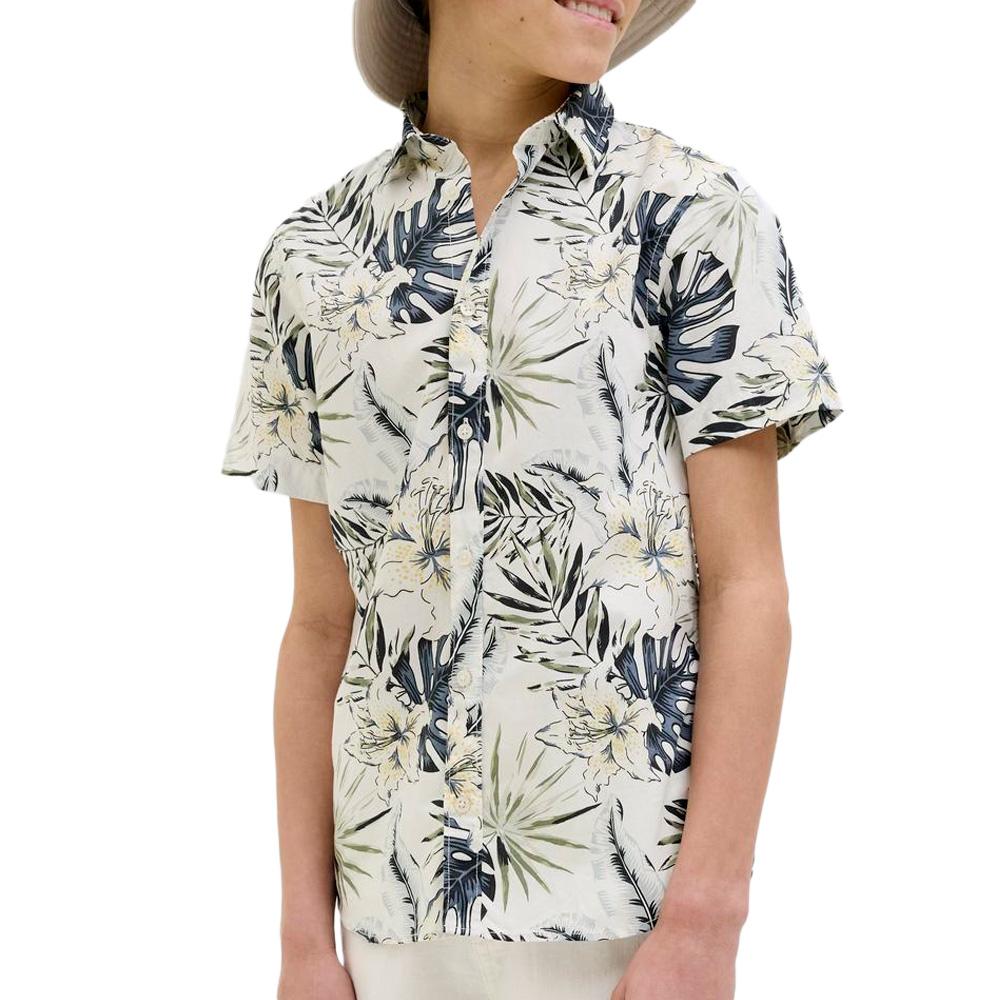 Chemise Beige à Motifs Garçon Jack & Jones Hawaii pas cher