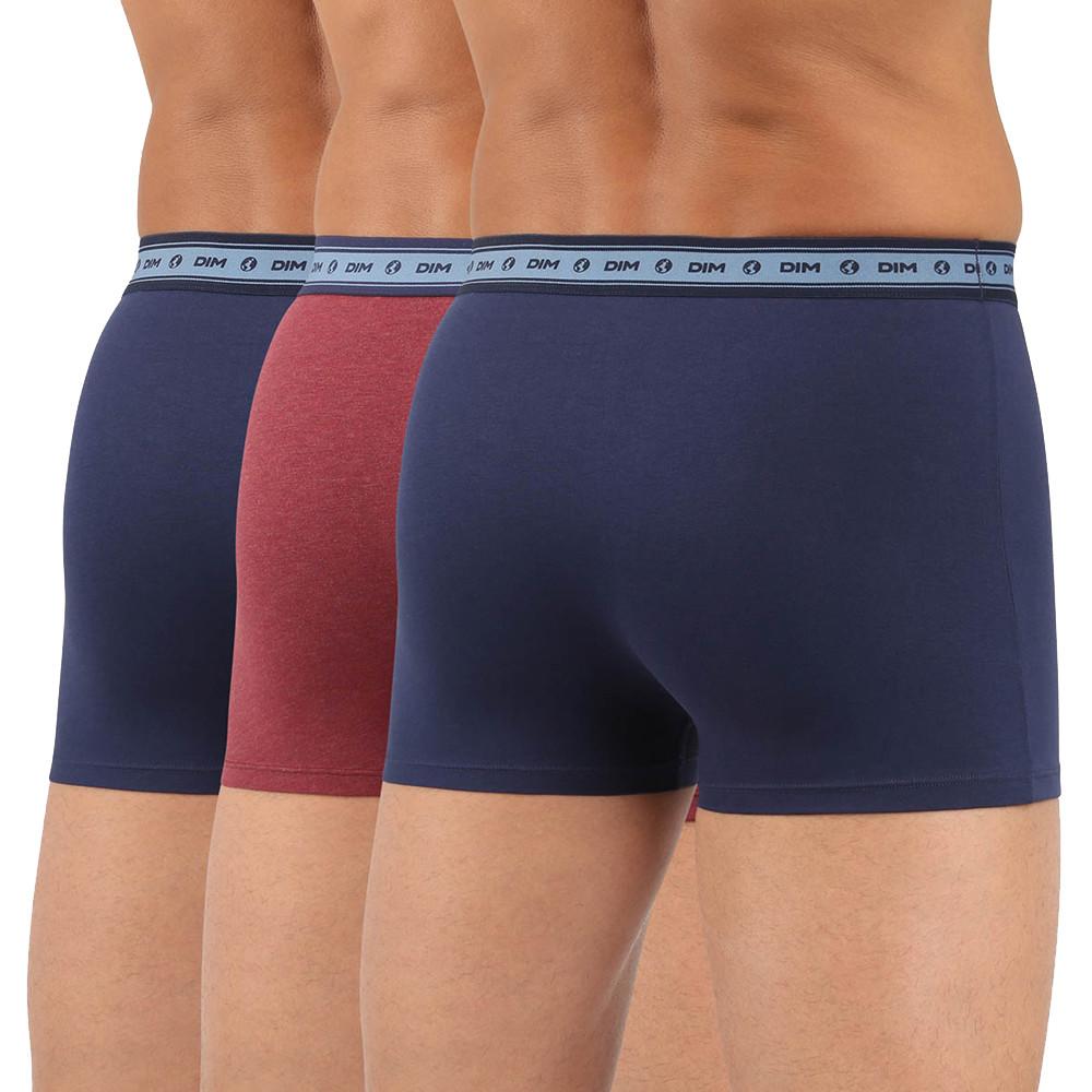 Lot x3 Boxers Bleu/Rouge Homme Dim vue 2