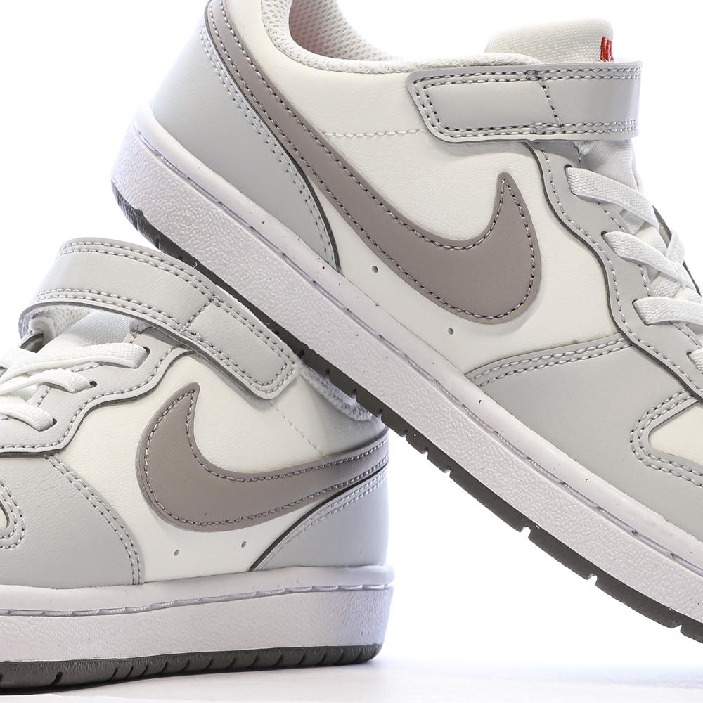 Baskets Blanches/Grises Garçon Nike Court Borough Low vue 7