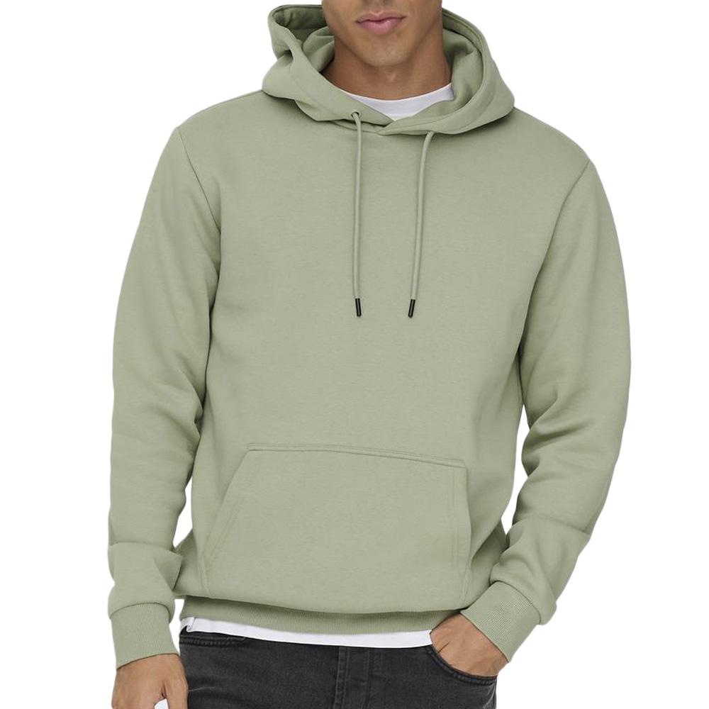 Sweat à Capuche Vert Moyen Homme Only & Sons Ceres pas cher