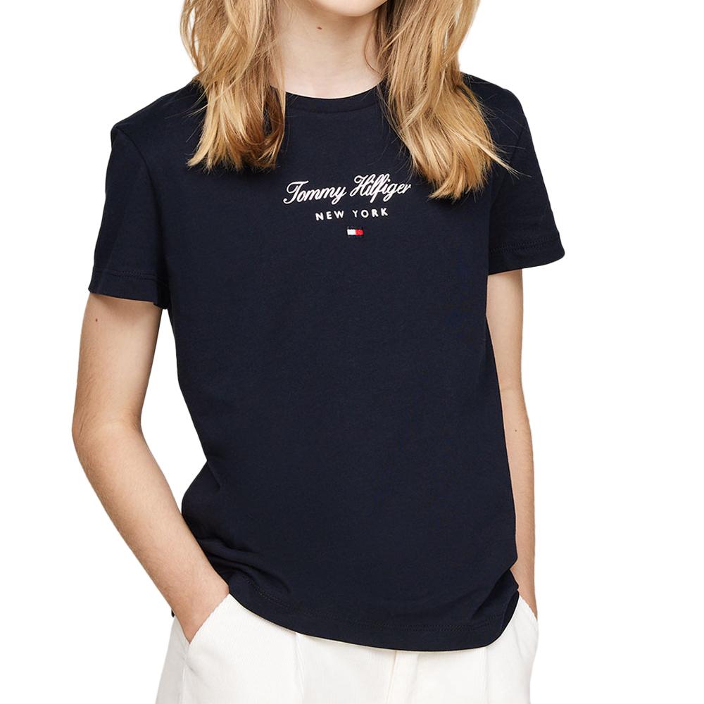 T-shirt Noir Fille Tommy Hilfiger Foil pas cher