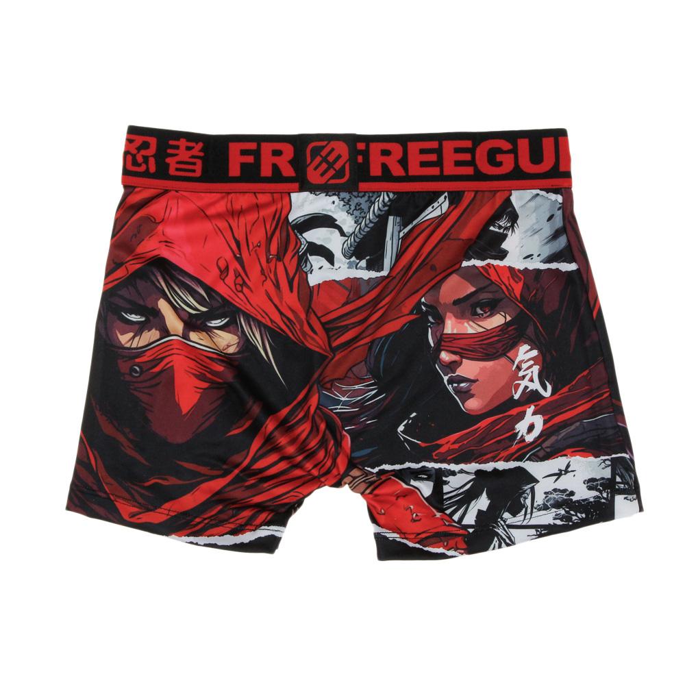 Boxer Noir/Rouge/Gris à Imprimés Garçon Freegun Vib pas cher