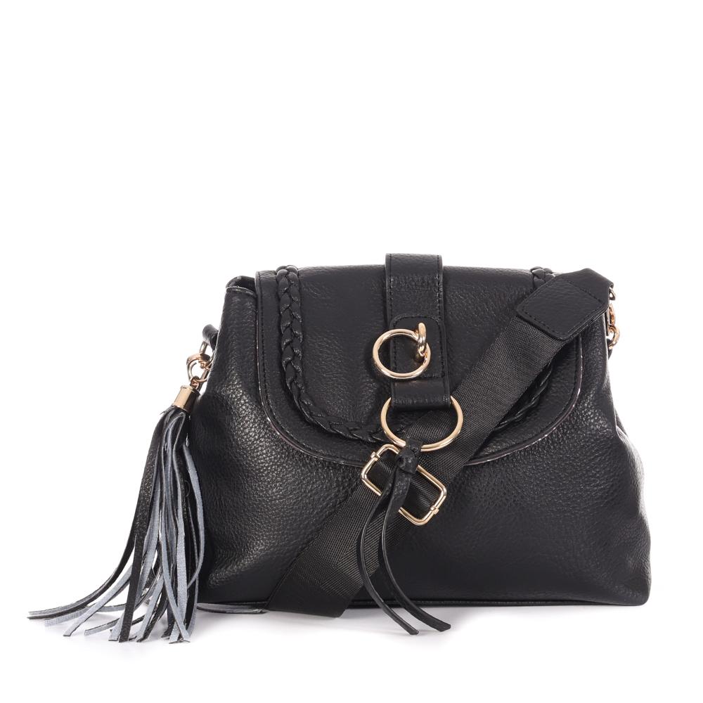 Sac à Bandoulière Noir Femme Manoukian MACHA pas cher