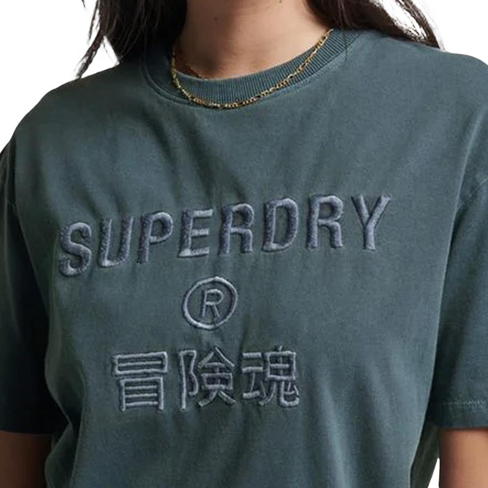 T-shirt Gris Femme Superdry Garment vue 2