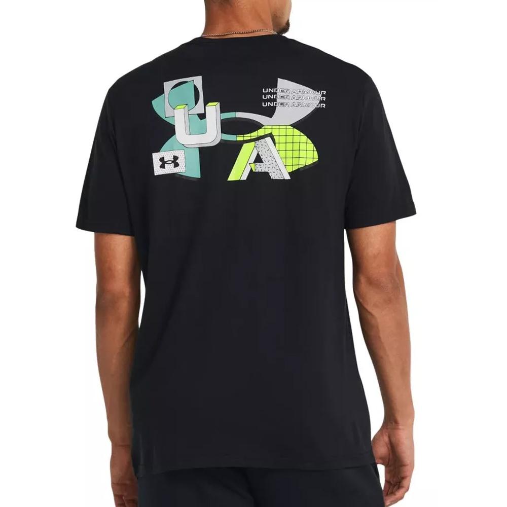 T-shirt Noir Homme Under Armour Color Block vue 2