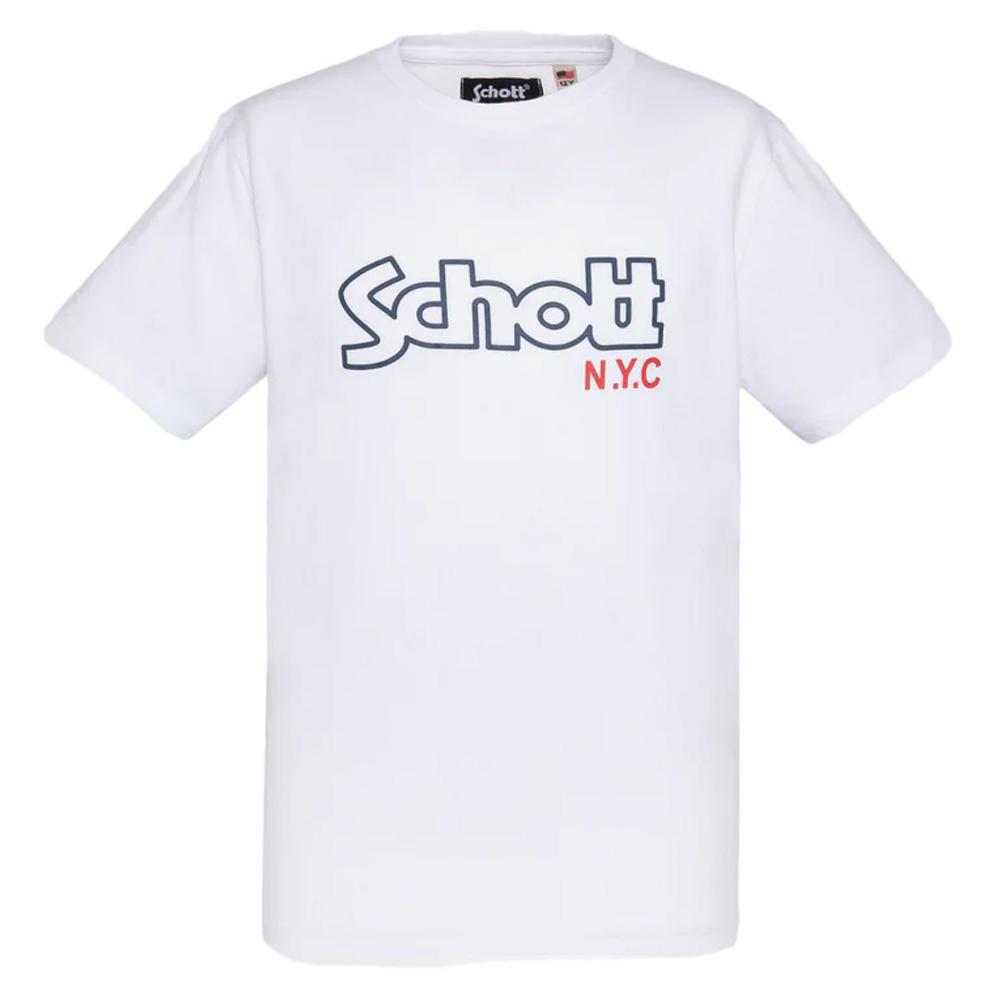 T-Shirt Blanc Garçon Schott VINTAGE pas cher