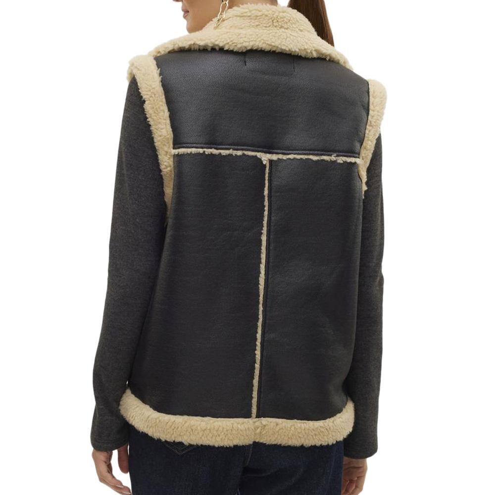 Veste Sans Manches Noir/Écru Femme Vero Moda Waistcoat vue 2