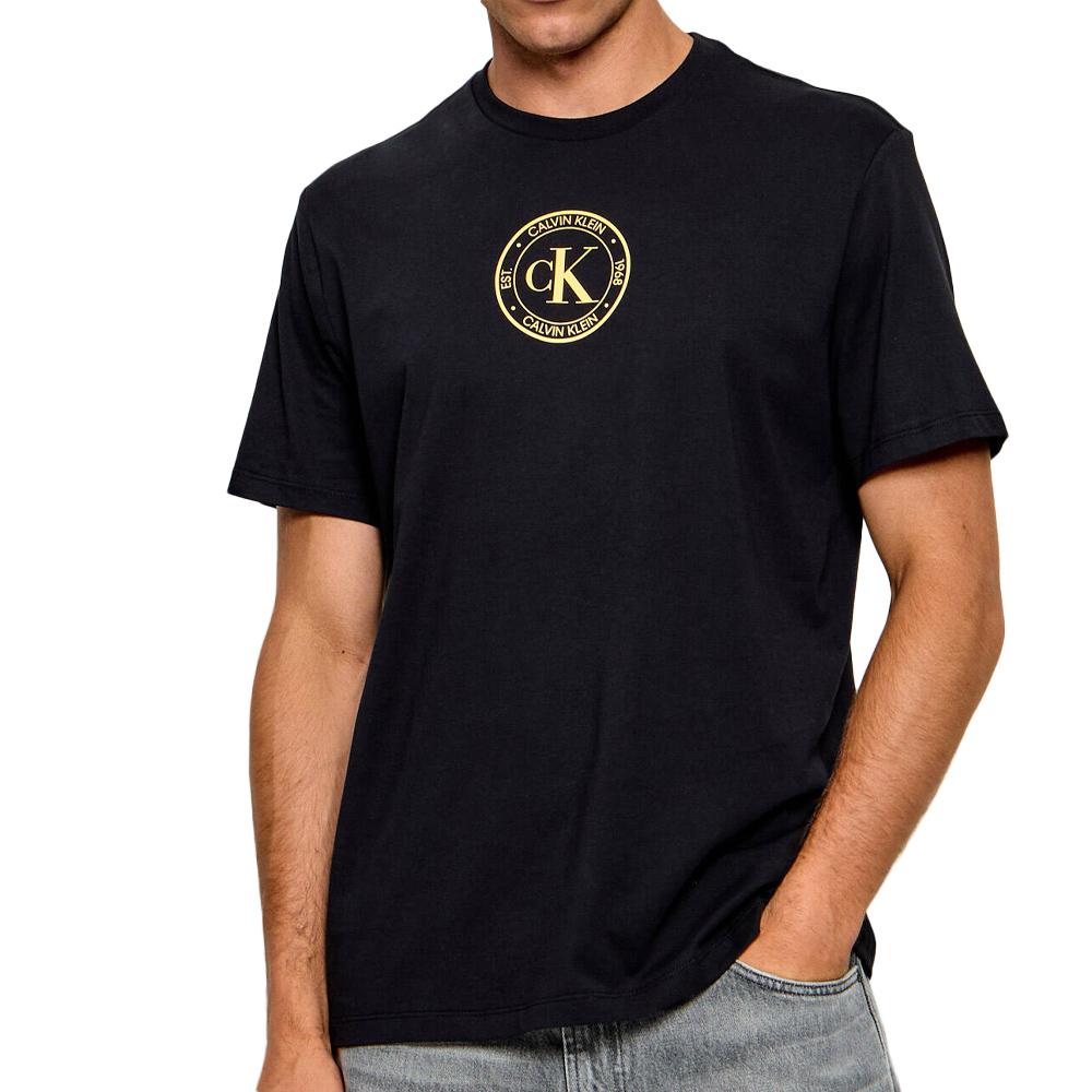 T-Shirt Noir Homme Calvin Klein Jeans Ss 30s Eu Crest pas cher