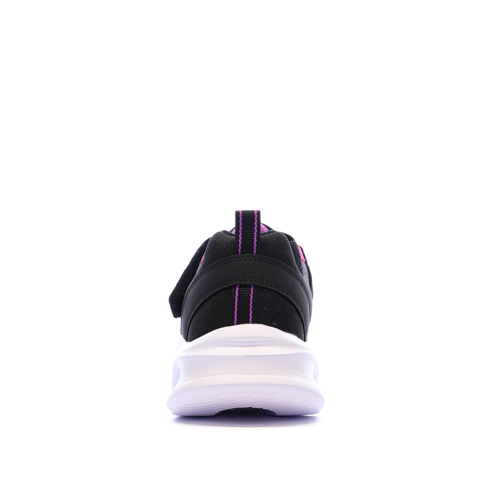 Baskets Roses/Noires Fille Skechers Sola Glow01 vue 3