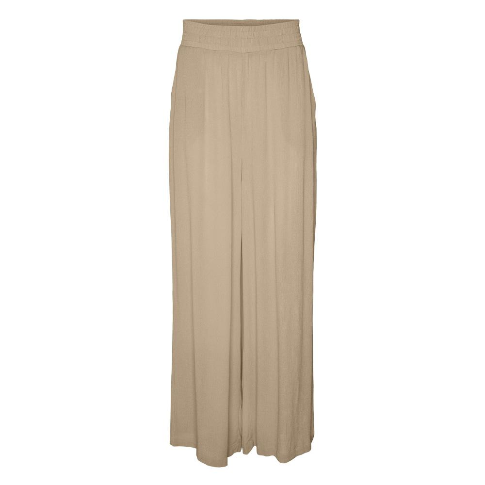 Pantalon fluide Beige Femme Vero Moda Menny Wide pas cher