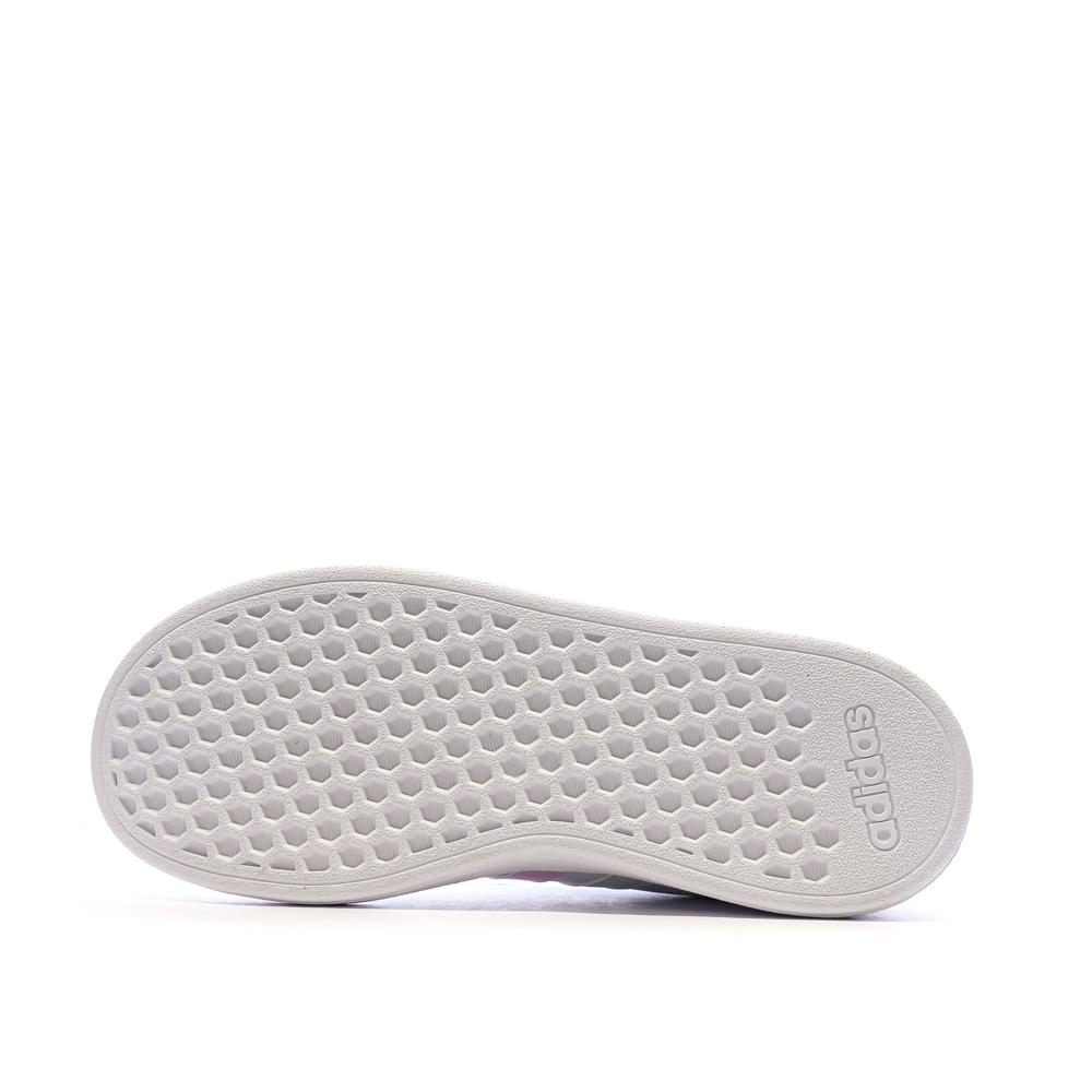 Baskets Blanches/Roses/Vertes Fille Adidas Grand Court 2.0 vue 5