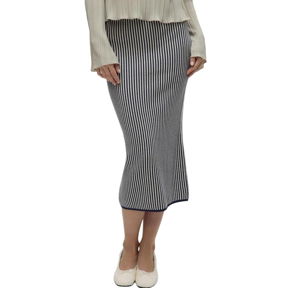 Jupe Marine à Rayures Femme Vero Moda Gold Pinstripe pas cher