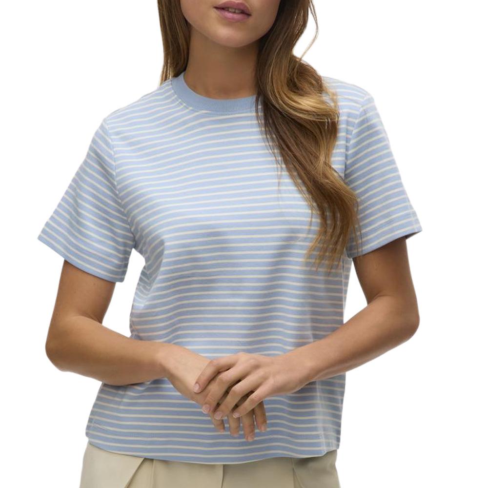 T-Shirt Bleu/Blanc Femme Vero Moda Naima pas cher