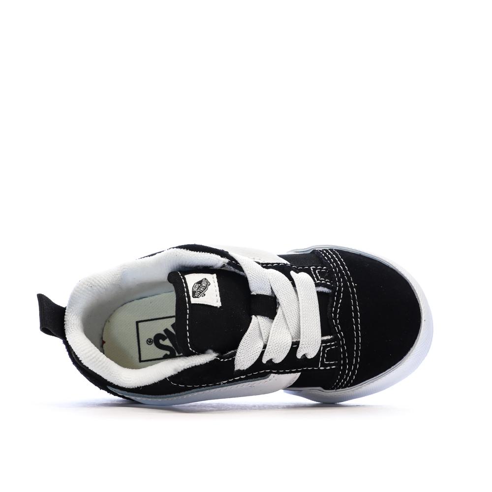 Baskets Noir/Blanc Enfant Vans Knu Skool Elastic vue 4