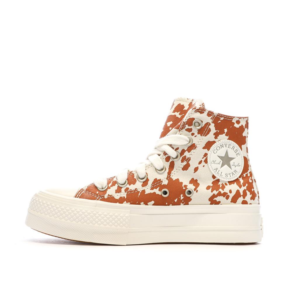 Baskets Oranges/Beige Femme Converse Chuck Taylor All Star Lift pas cher